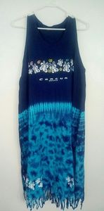 Women's Long Blue Tie Dye PRINT size XL